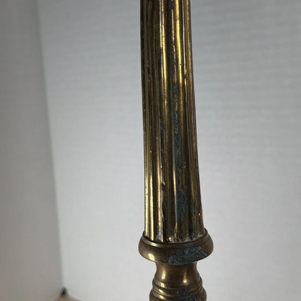 Set 3 Antique Church Altar Tall Brass Candlesticks Mary Joseph Jesus 20.5